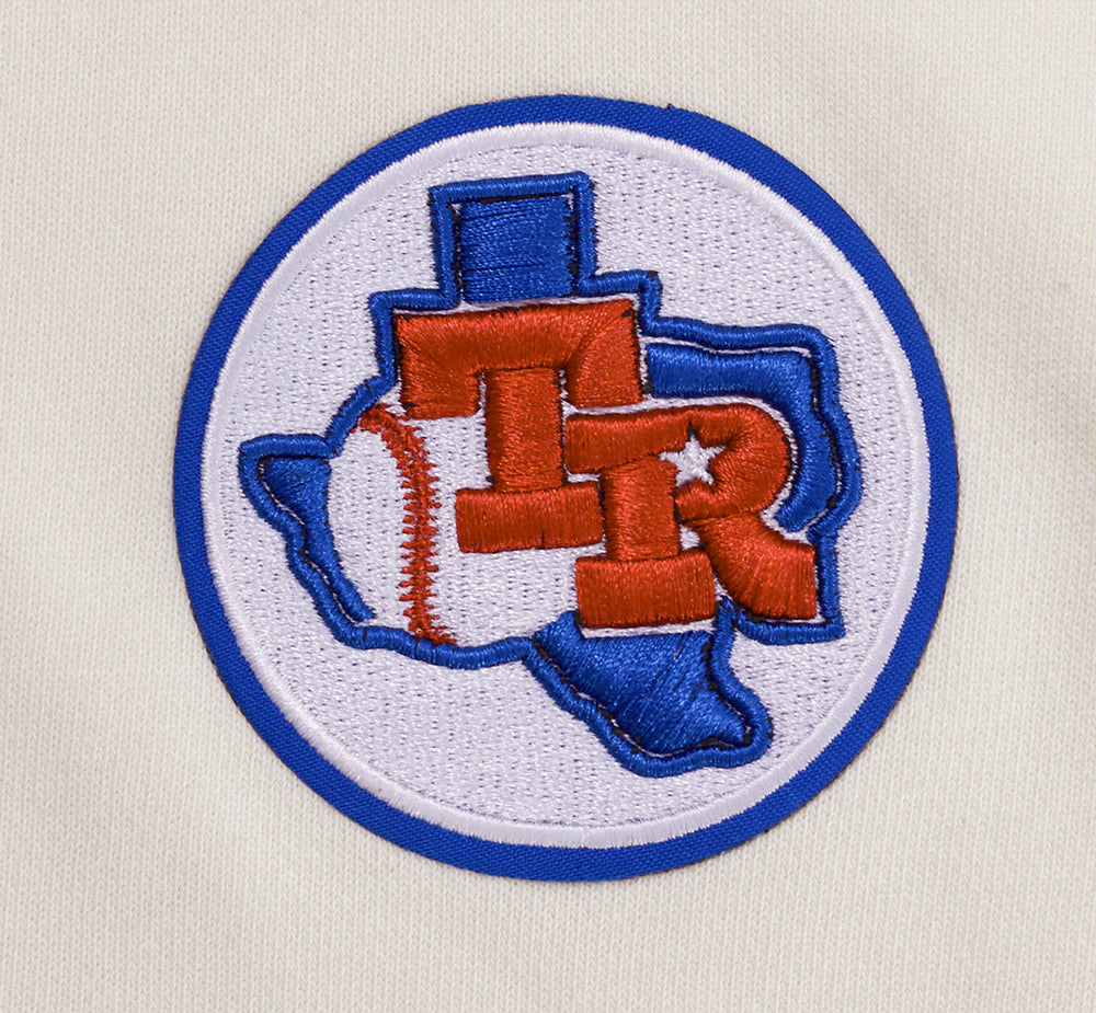 MLB TEXAS RANGERS RETRO CLASSIC CHANDAIL À COL ROND CÔTELÉ POUR FEMME (COQUILLE D'ŒUF/BLEU ROYAL)