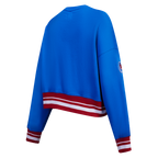 MLB TEXAS RANGERS RETRO CLASSIC CHANDAIL À COL ROND CÔTELÉ POUR FEMME (BLEU ROYAL/ROUGE)