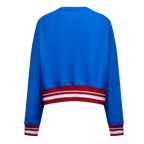 MLB TEXAS RANGERS RETRO CLASSIC CHANDAIL À COL ROND CÔTELÉ POUR FEMME (BLEU ROYAL/ROUGE)