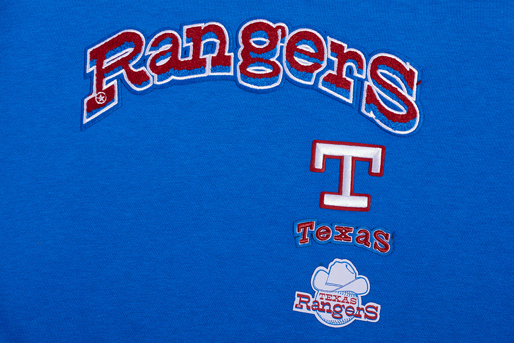 MLB TEXAS RANGERS RETRO CLASSIC CHANDAIL À COL ROND CÔTELÉ POUR FEMME (BLEU ROYAL/ROUGE)