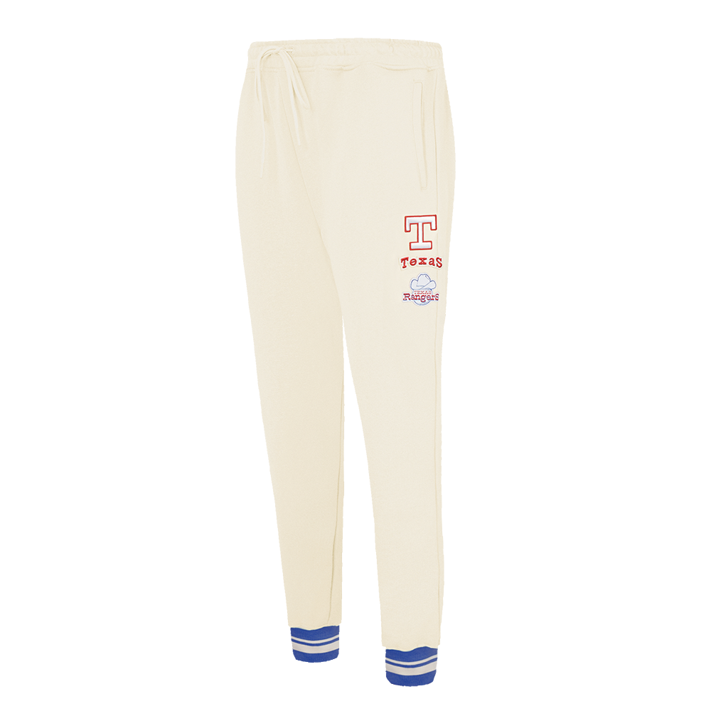 MLB TEXAS RANGERS RETRO CLASSIC PANTALON OUATÉ CÔTELÉ POUR FEMME (COQUILLE D'ŒUF/BLEU ROYAL)