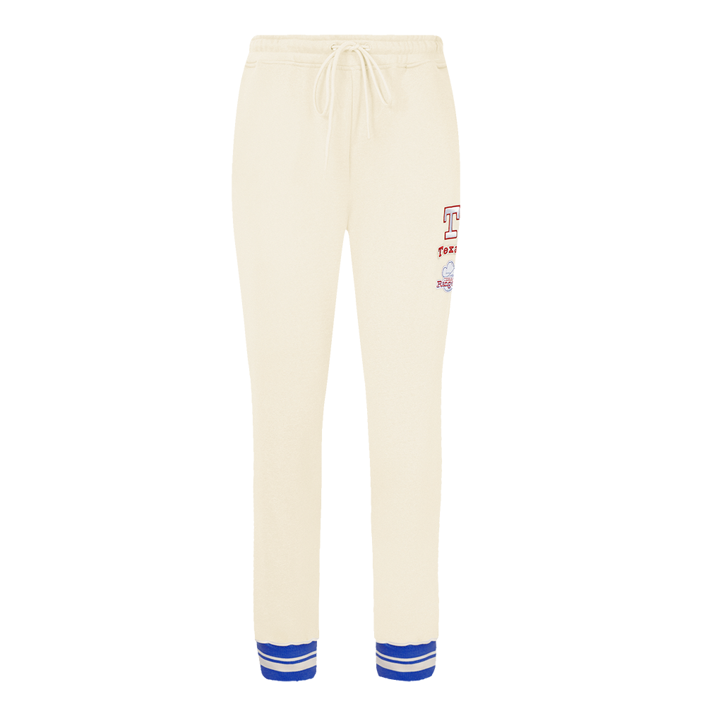 MLB TEXAS RANGERS RETRO CLASSIC PANTALON OUATÉ CÔTELÉ POUR FEMME (COQUILLE D'ŒUF/BLEU ROYAL)