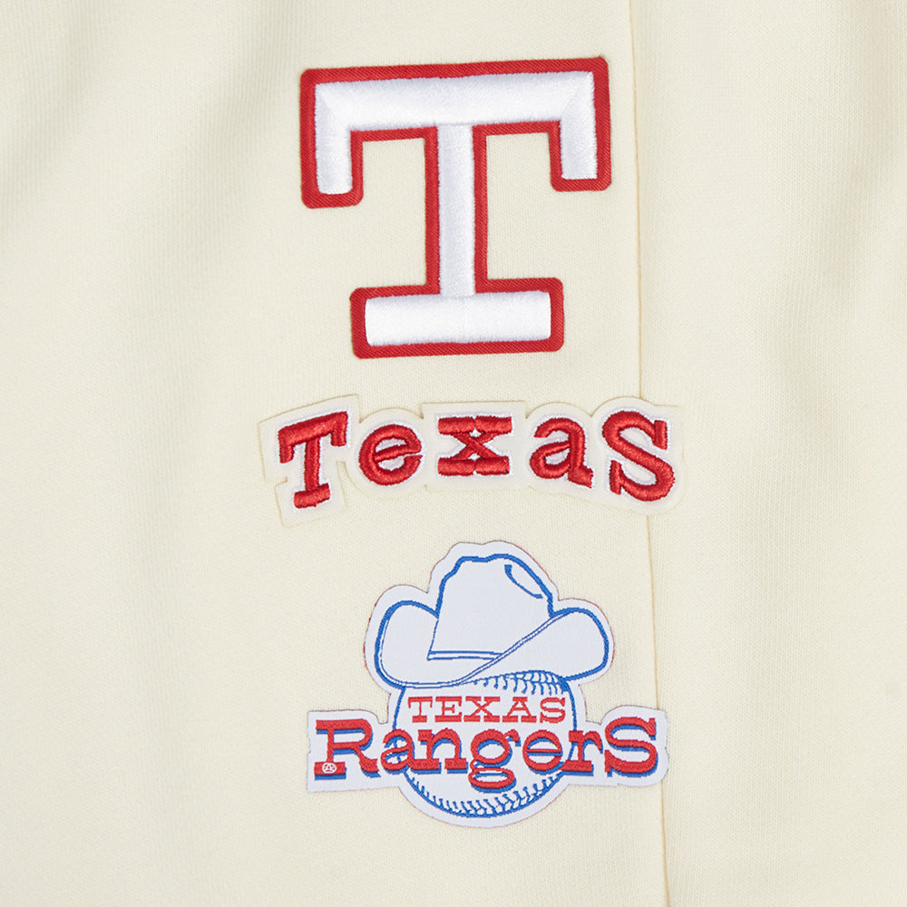 MLB TEXAS RANGERS RETRO CLASSIC PANTALON OUATÉ CÔTELÉ POUR FEMME (COQUILLE D'ŒUF/BLEU ROYAL)