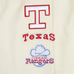 MLB TEXAS RANGERS RETRO CLASSIC PANTALON OUATÉ CÔTELÉ POUR FEMME (COQUILLE D'ŒUF/BLEU ROYAL)