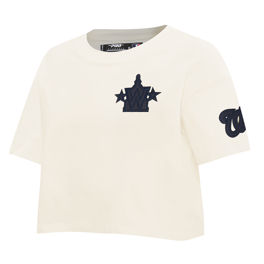 MLB WASHINGTON NATIONALS TRIPLE TONAL SINGLE JERSEY BOXY WOMEN'S TEE (EGGSHELL)