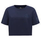 MLB WASHINGTON NATIONALS TRIPLE TONAL T-SHIRT EN JERSEY SIMPLE À COUPE CARRÉE POUR FEMME (MARINE MINUIT)