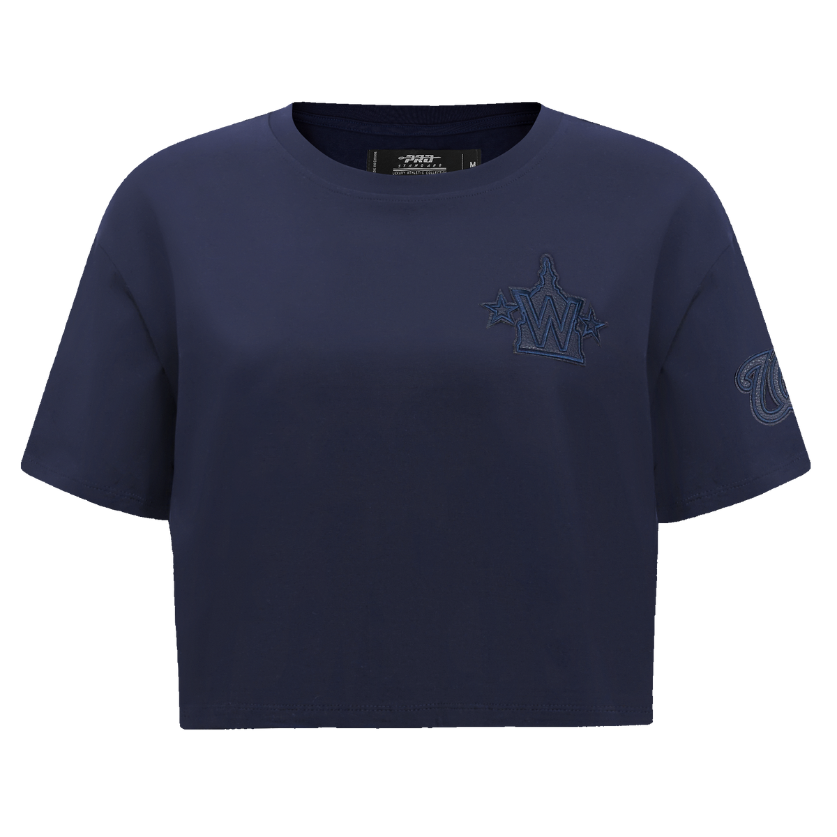 MLB WASHINGTON NATIONALS TRIPLE TONAL T-SHIRT EN JERSEY SIMPLE À COUPE CARRÉE POUR FEMME (MARINE MINUIT)