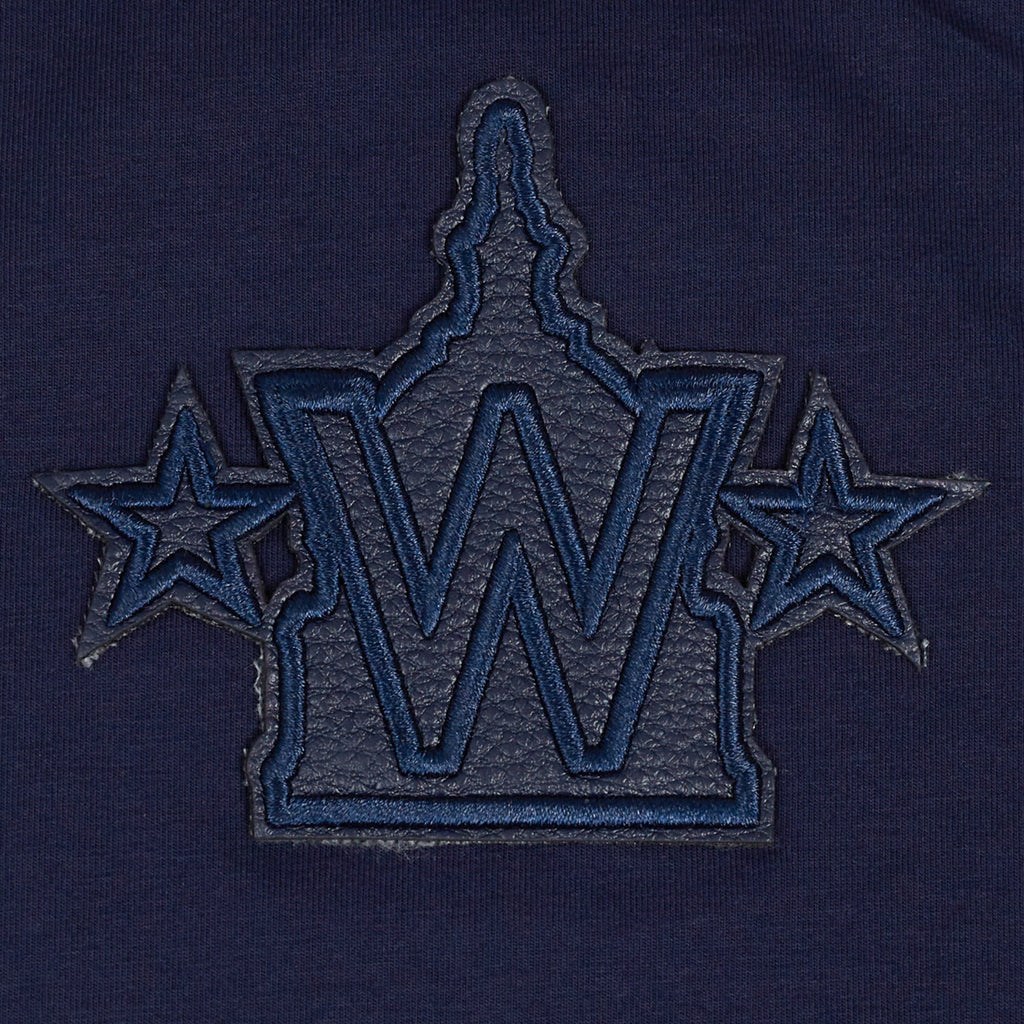 MLB WASHINGTON NATIONALS TRIPLE TONAL T-SHIRT EN JERSEY SIMPLE À COUPE CARRÉE POUR FEMME (MARINE MINUIT)