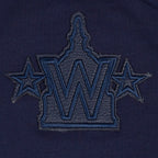 MLB WASHINGTON NATIONALS TRIPLE TONAL T-SHIRT EN JERSEY SIMPLE À COUPE CARRÉE POUR FEMME (MARINE MINUIT)