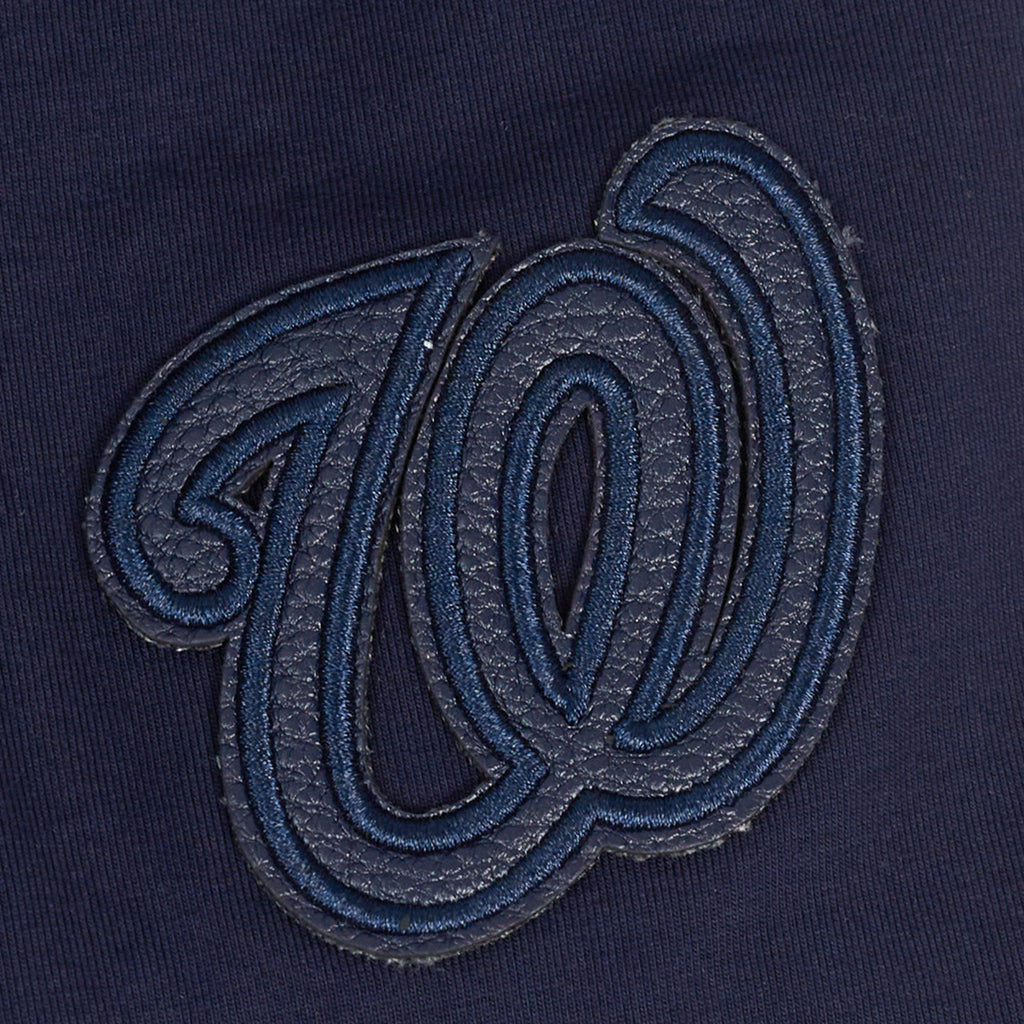 MLB WASHINGTON NATIONALS TRIPLE TONAL T-SHIRT EN JERSEY SIMPLE À COUPE CARRÉE POUR FEMME (MARINE MINUIT)