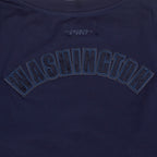 MLB WASHINGTON NATIONALS TRIPLE TONAL T-SHIRT EN JERSEY SIMPLE À COUPE CARRÉE POUR FEMME (MARINE MINUIT)
