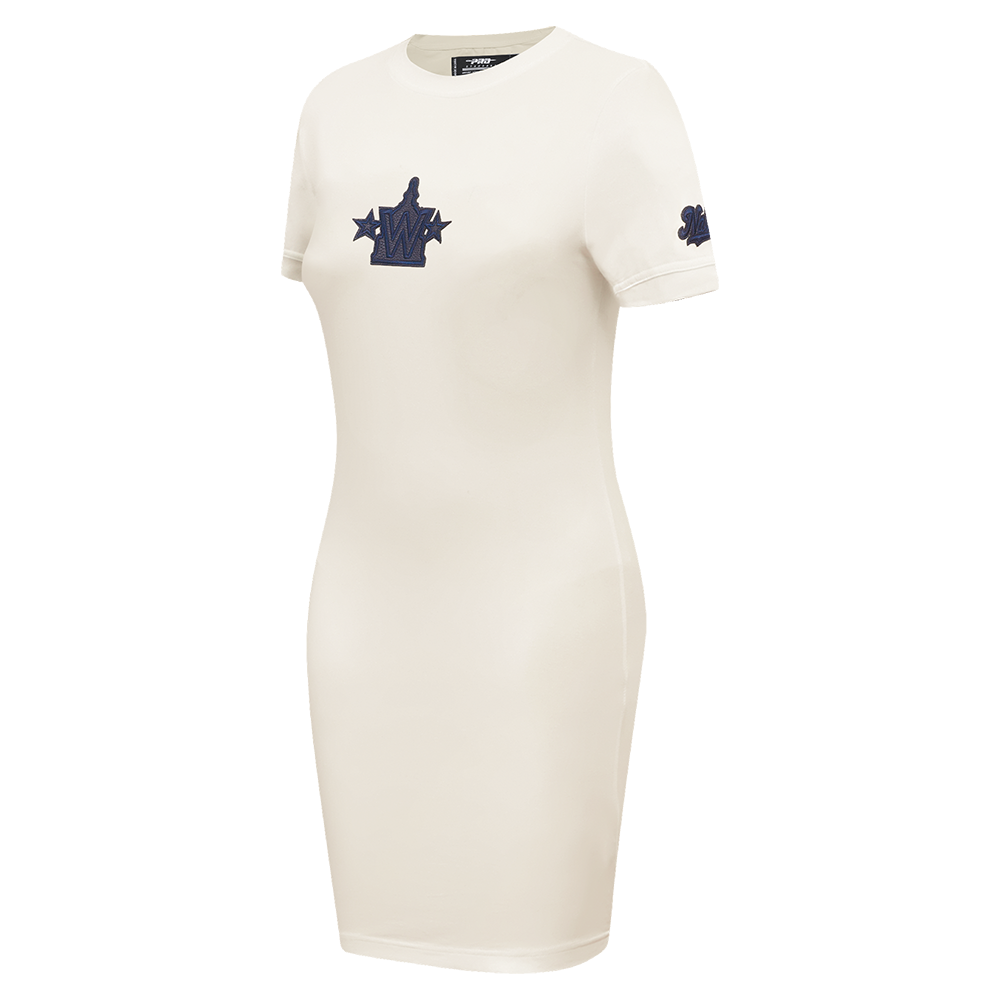 MLB WASHINGTON NATIONALS TRIPLE TONAL BODYCON WOMEN'S DRESS (EGGSHELL)