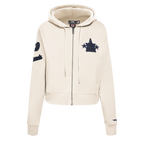 MLB WASHINGTON NATIONALS TRIPLE TONAL WOMEN'S DOUBLE KNIT FULL ZIP HOODIE (EGGSHELL)