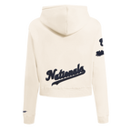 MLB WASHINGTON NATIONALS TRIPLE TONAL WOMEN'S DOUBLE KNIT FULL ZIP HOODIE (EGGSHELL)