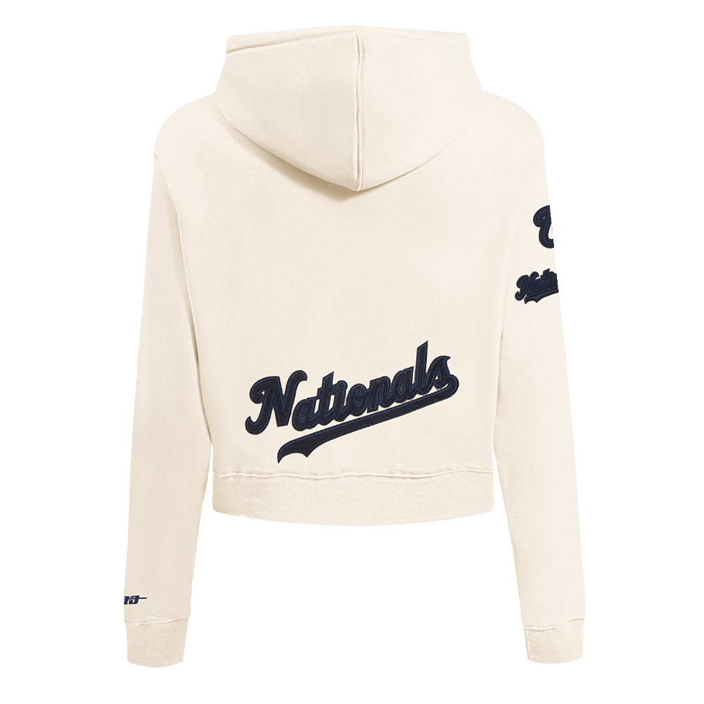 MLB WASHINGTON NATIONALS TRIPLE TONAL WOMEN'S DOUBLE KNIT FULL ZIP HOODIE (EGGSHELL)