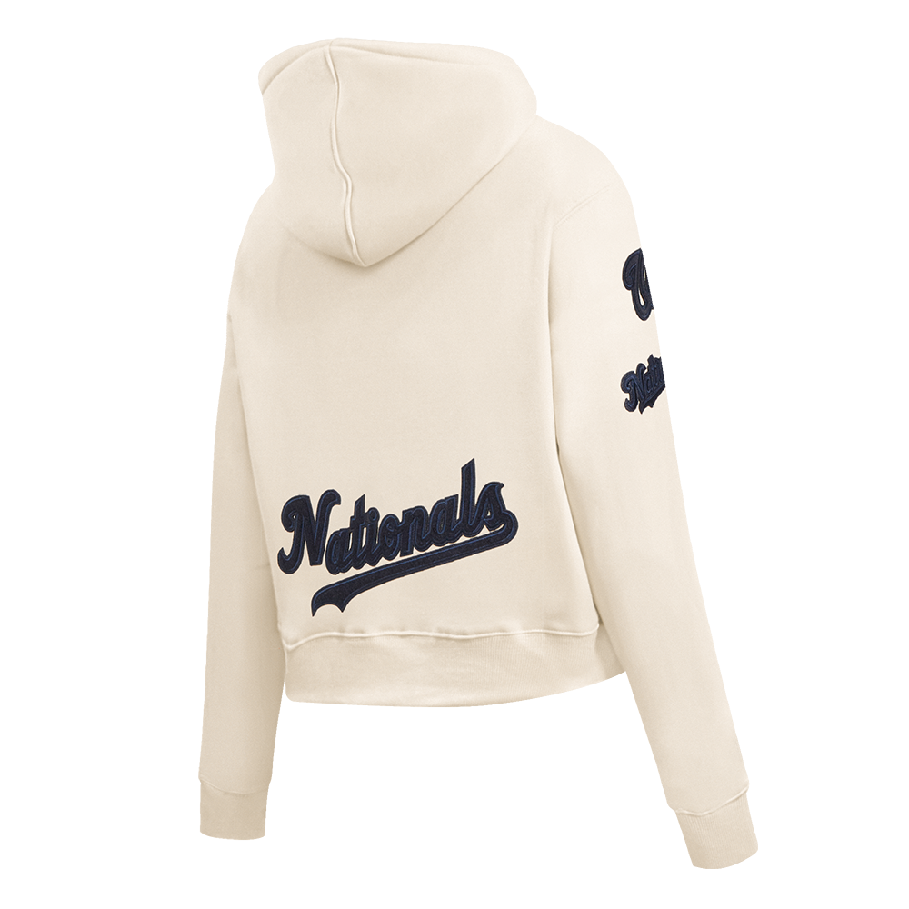 MLB WASHINGTON NATIONALS TRIPLE TONAL WOMEN'S DOUBLE KNIT FULL ZIP HOODIE (EGGSHELL)