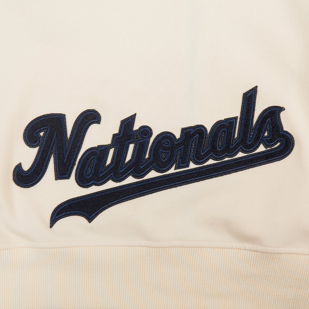 MLB WASHINGTON NATIONALS TRIPLE TONAL WOMEN'S DOUBLE KNIT FULL ZIP HOODIE (EGGSHELL)