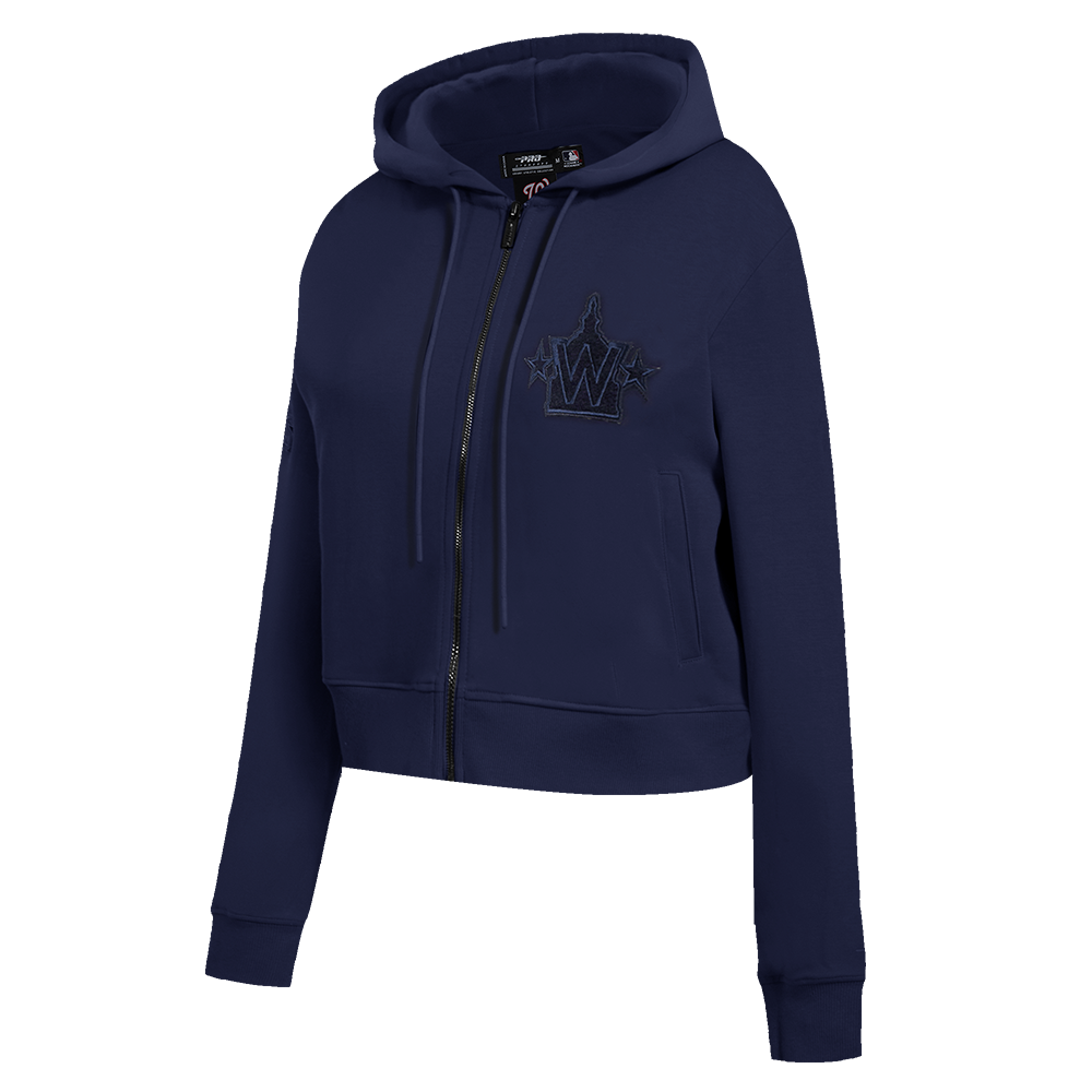 MLB WASHINGTON NATIONALS TRIPLE TONAL WOMEN'S DOUBLE KNIT FULL ZIP HOODIE (MIDNIGHT NAVY)
