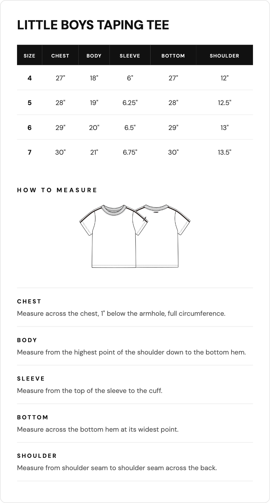 Guide des tailles