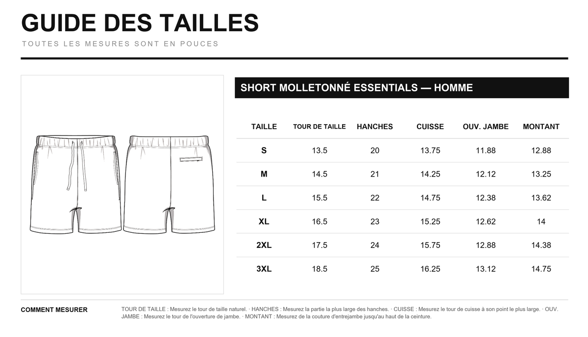 Guide des tailles