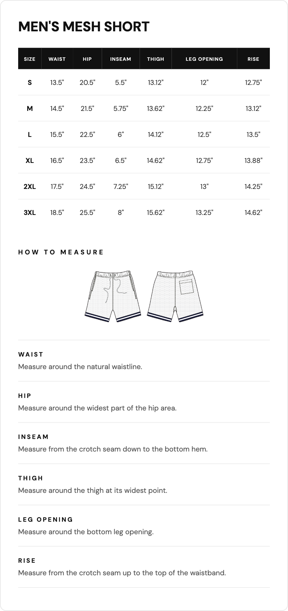 Size guide