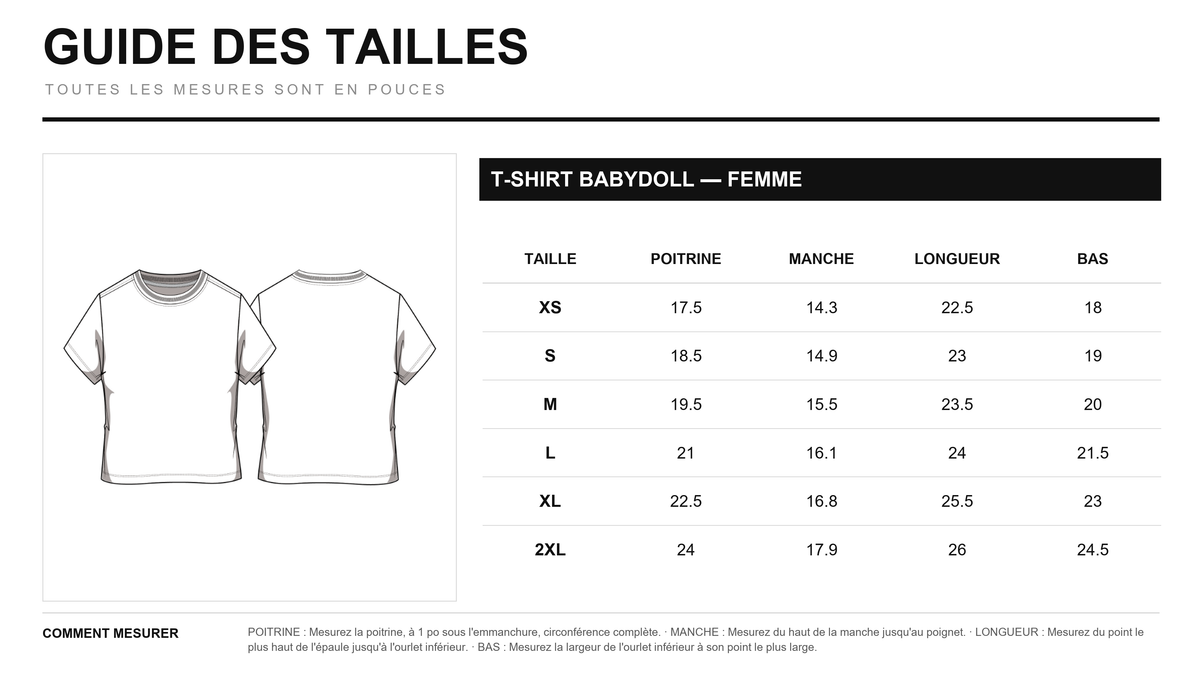 Guide des tailles