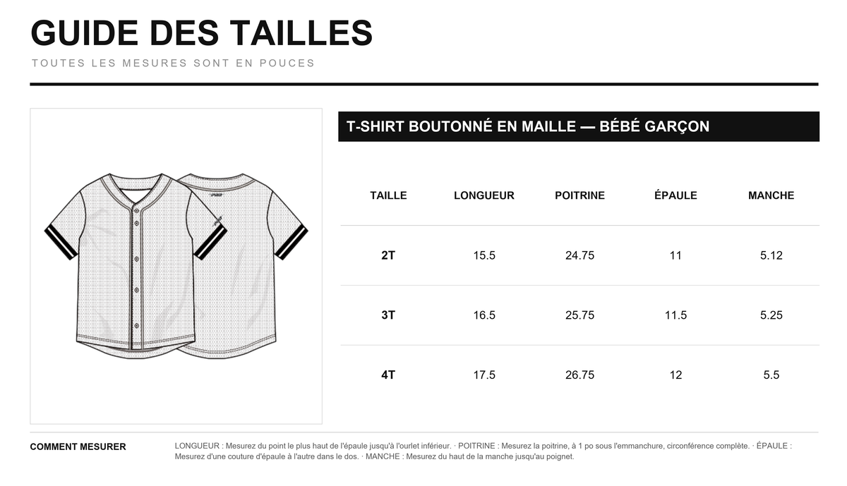 Guide des tailles