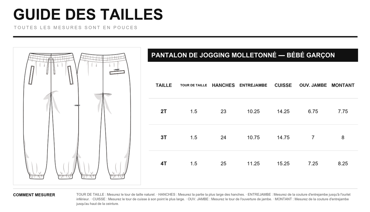 Guide des tailles