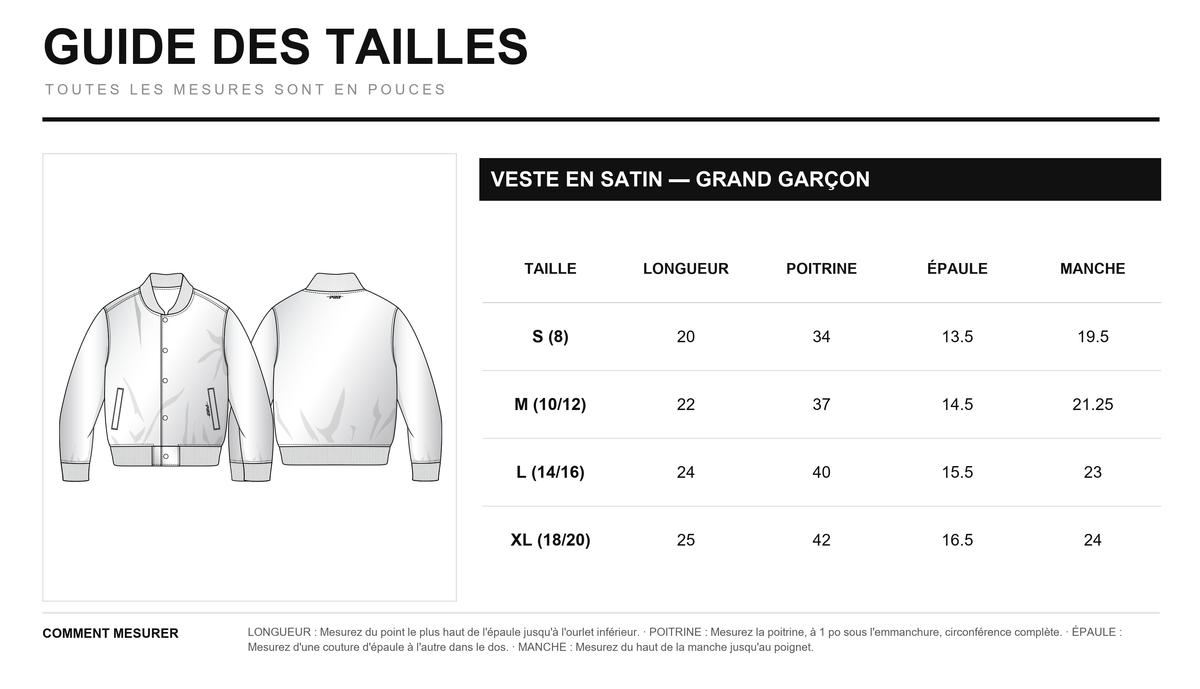 Guide des tailles