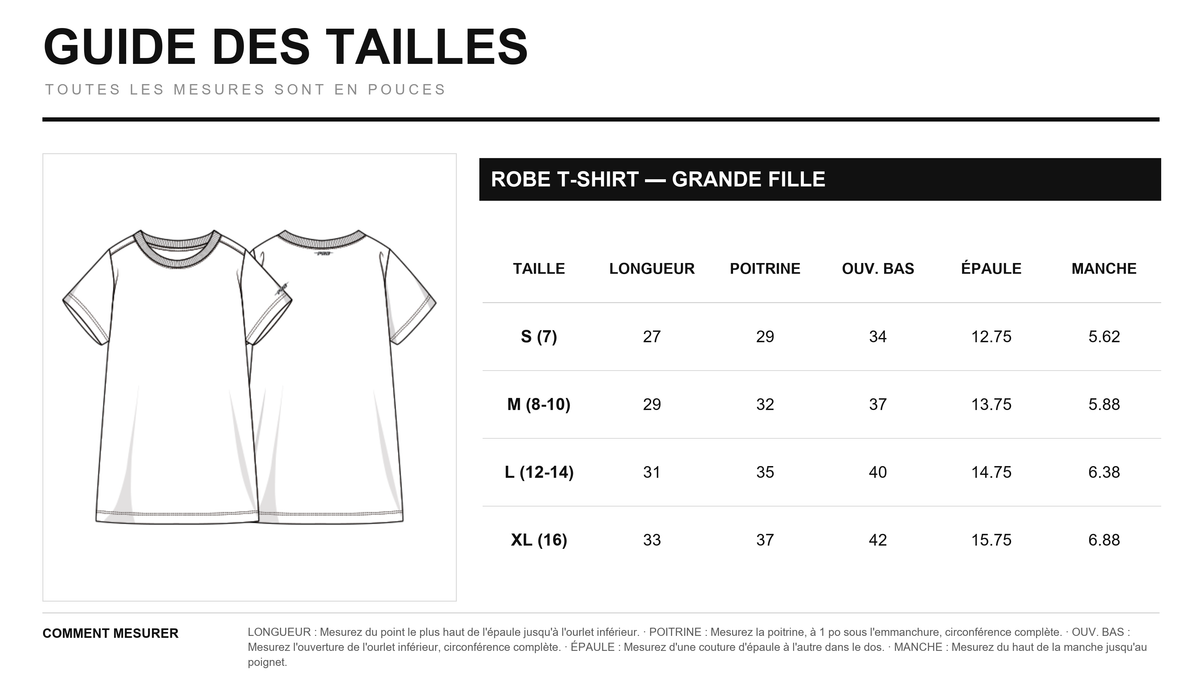 Guide des tailles
