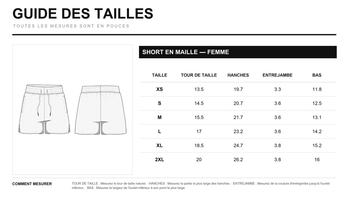 Guide des tailles
