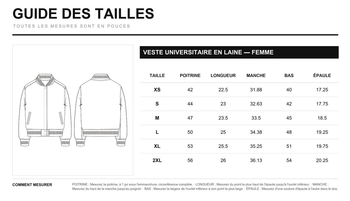 Guide des tailles