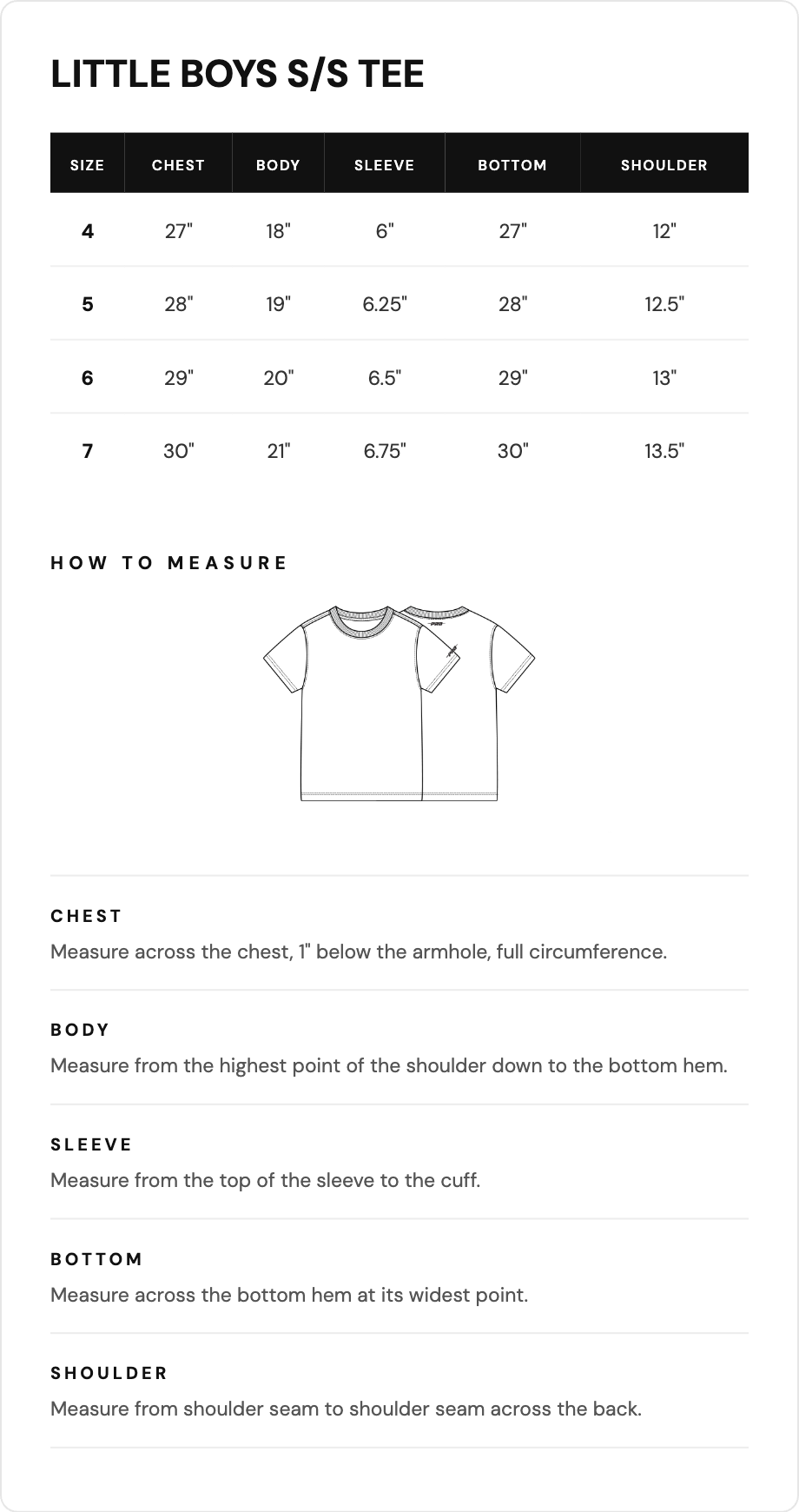 Guide des tailles