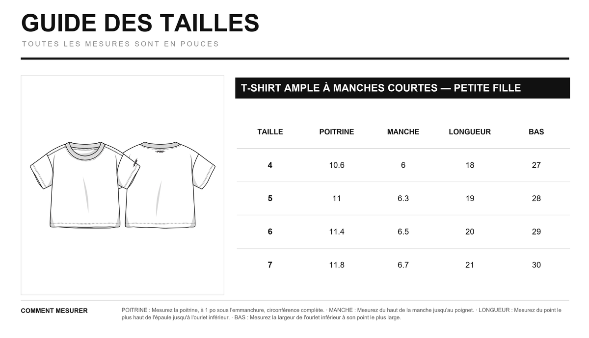 Guide des tailles
