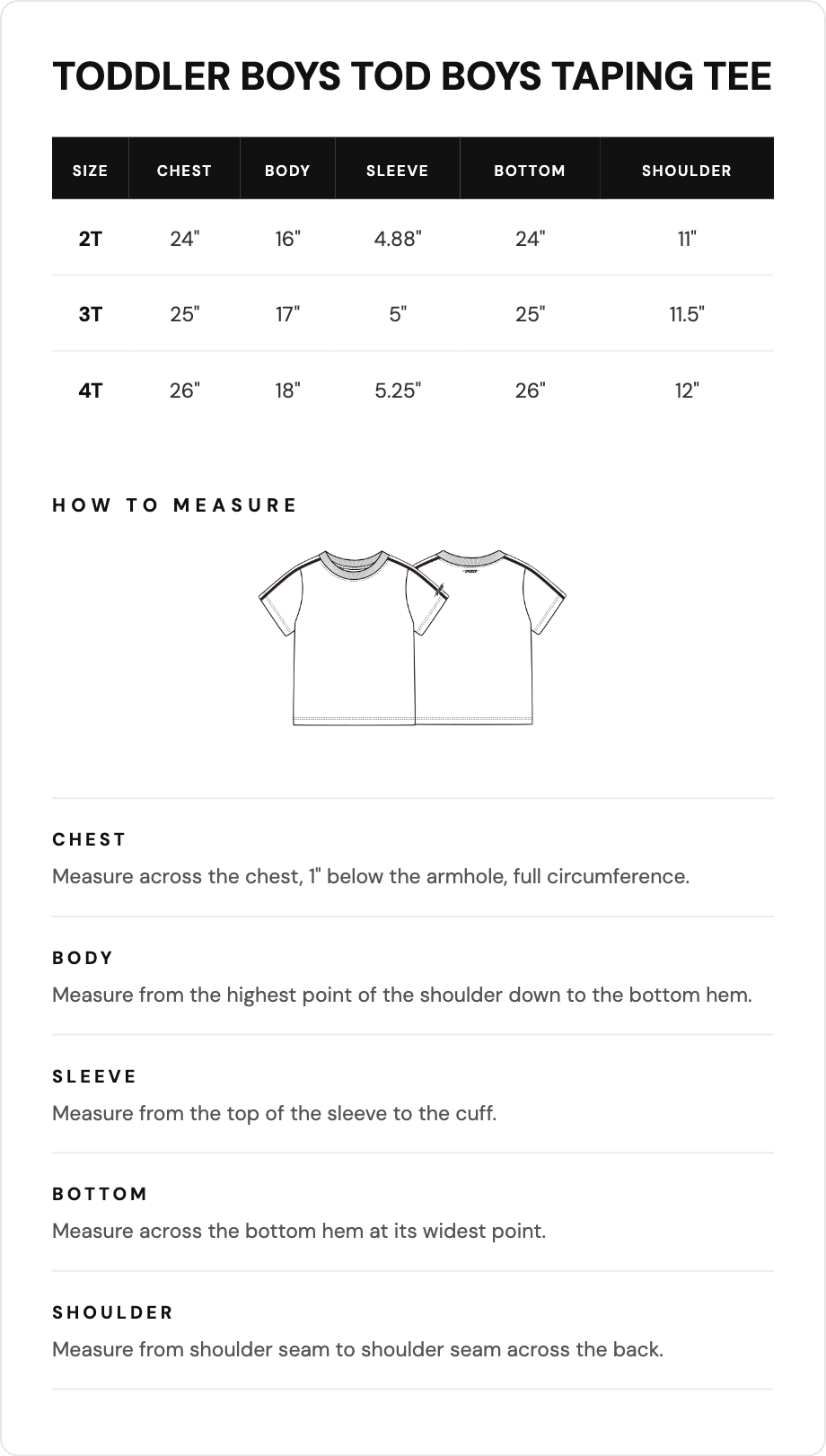Guide des tailles