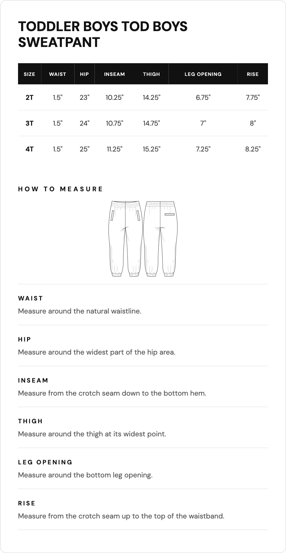 Size guide