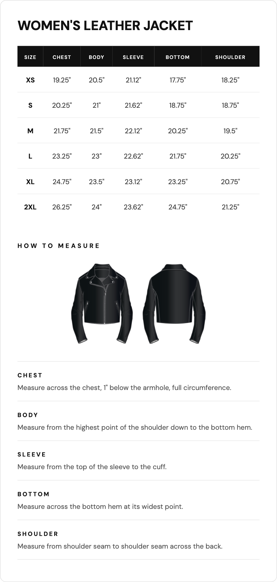 Guide des tailles
