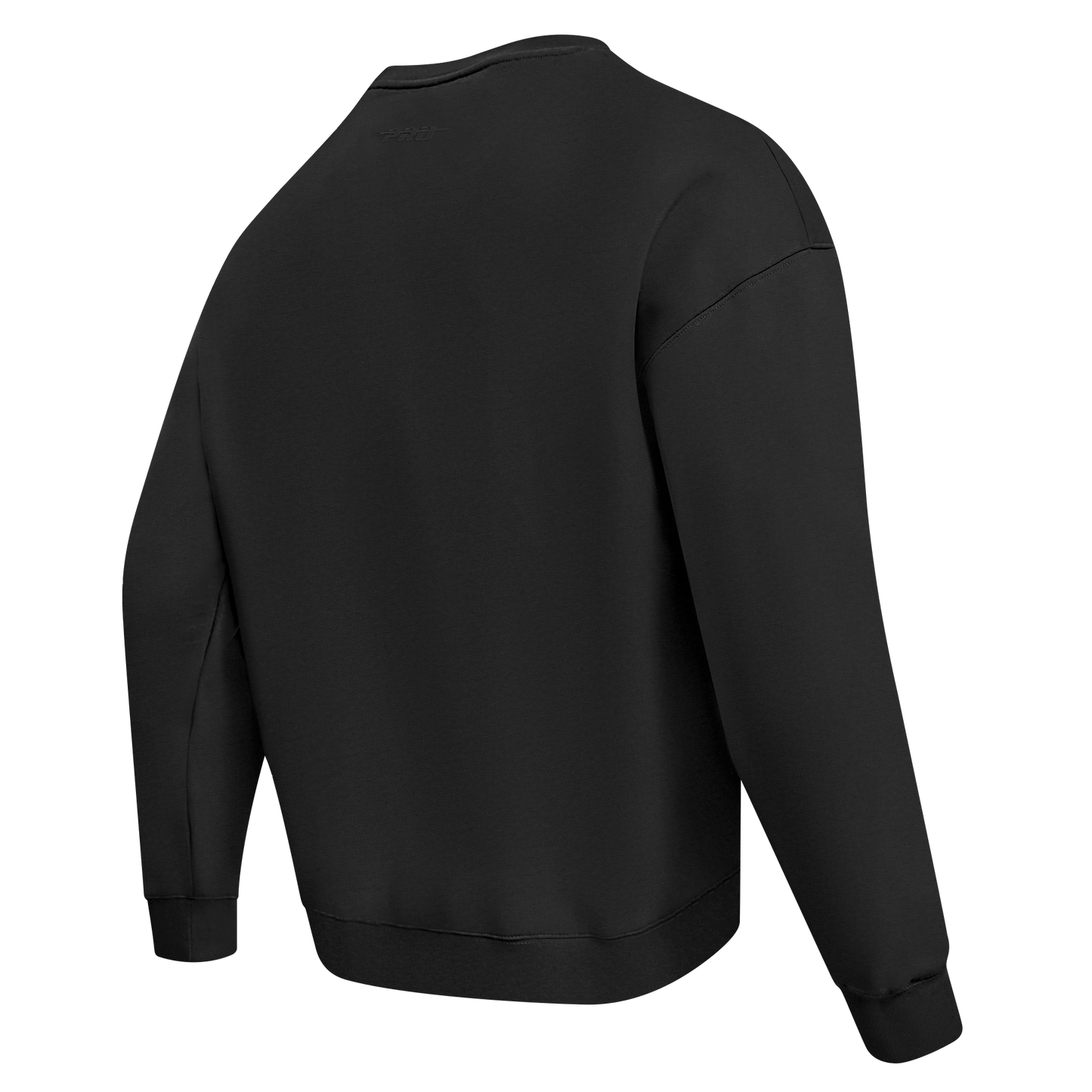 PRO STANDARD CLASSIC CHENILLE WHT LOGO MEN'S DROP SHOULDER FLC CREWNECK (BLACK)