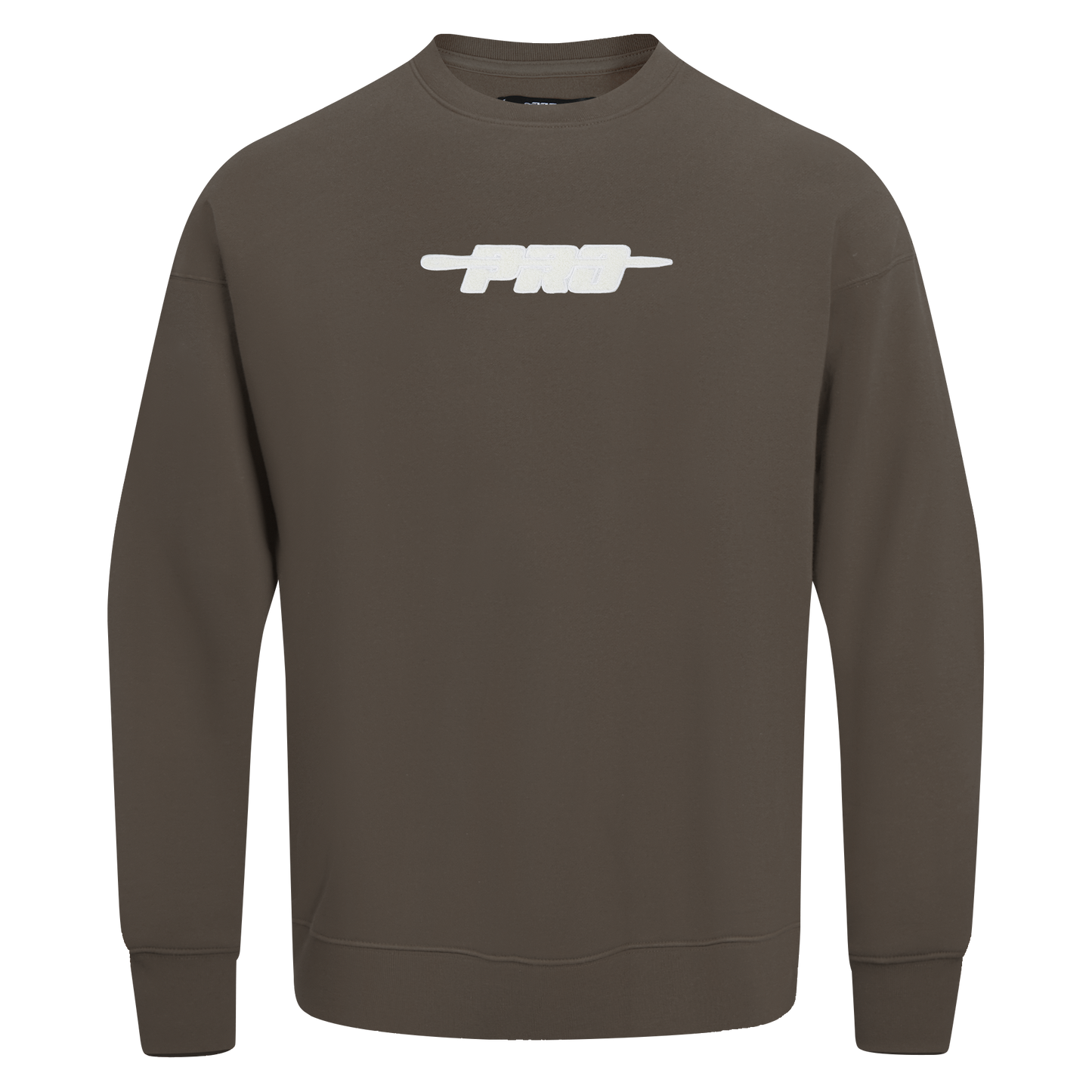 PRO STANDARD CLASSIC CHENILLE WHT LOGO MEN'S DROP SHOULDER FLC CREWNECK (DARK TAUPE)