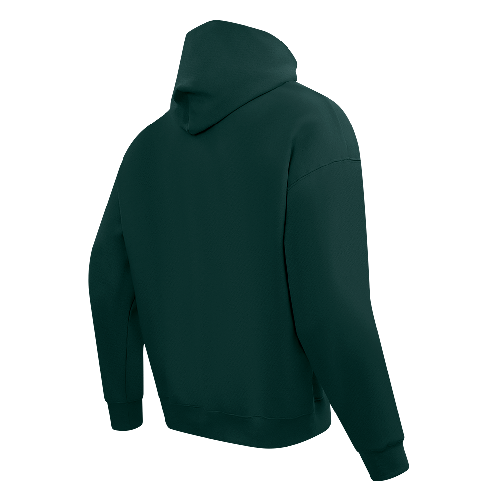 PRO STANDARD CLASSIC CHENILLE WHT LOGO MEN'S DROP SHOULDER FLC PO HOODIE (FOREST GREEN)
