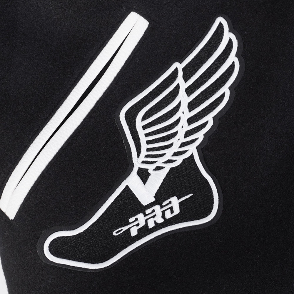 PRO STANDARD MEN'S VARSITY JACKET (BLACK/WHITE)