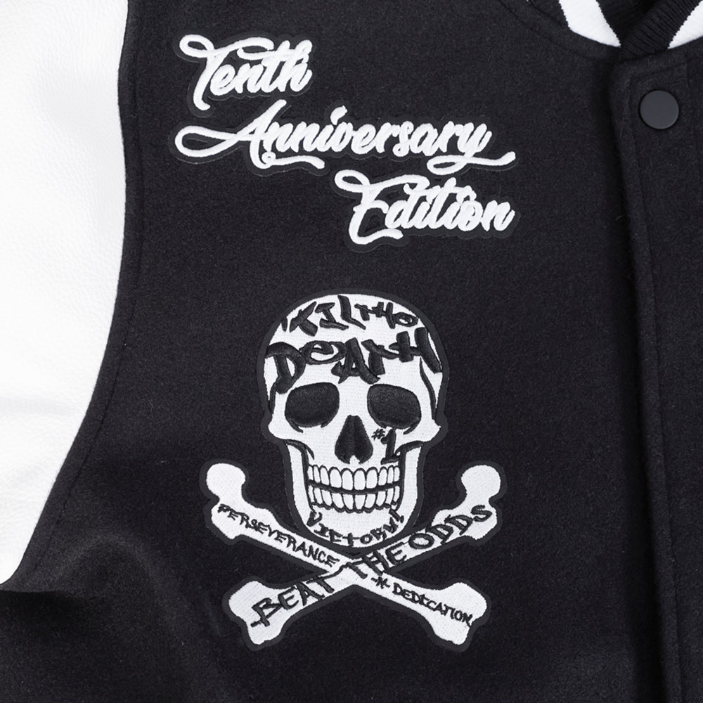 PRO STANDARD MEN'S VARSITY JACKET (BLACK/WHITE)