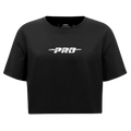 PRO STANDARD CLASSIC CHENILLE T-SHIRT EN JERSEY SIMPLE À COUPE CARRÉE ET À LOGO BLANC POUR FEMME (NOIR)