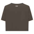 PRO STANDARD CLASSIC CHENILLE T-SHIRT EN JERSEY SIMPLE À COUPE CARRÉE ET À LOGO BLANC POUR FEMME (TAUPE FONCÉ)