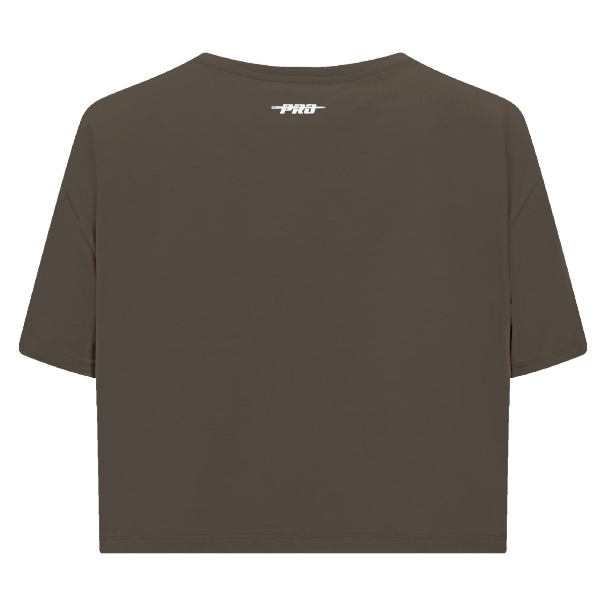 PRO STANDARD CLASSIC CHENILLE T-SHIRT EN JERSEY SIMPLE À COUPE CARRÉE ET À LOGO BLANC POUR FEMME (TAUPE FONCÉ)