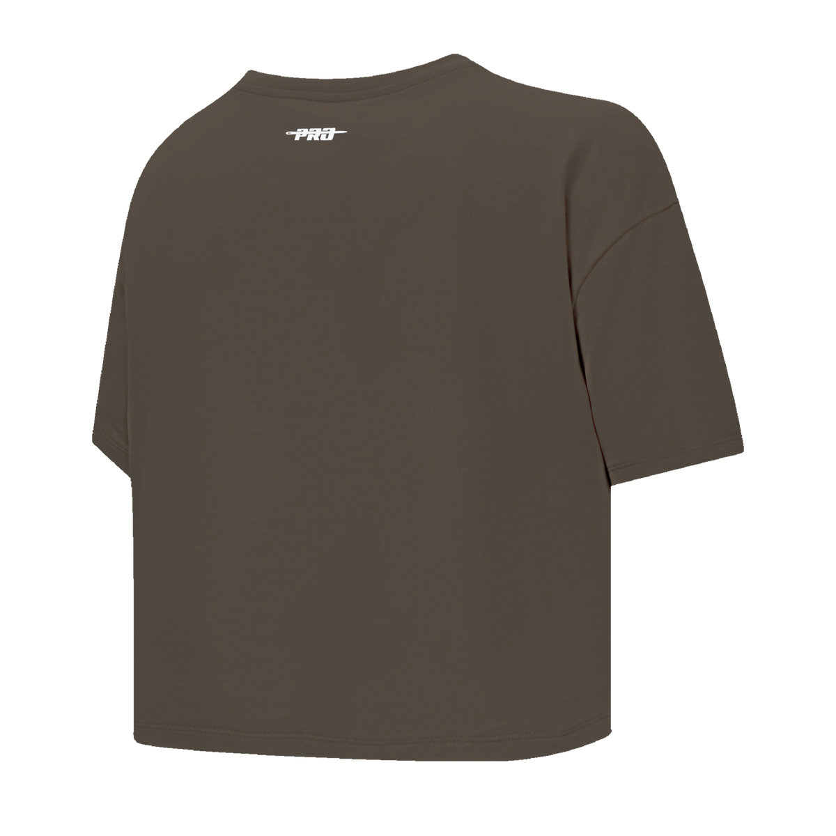 PRO STANDARD CLASSIC CHENILLE T-SHIRT EN JERSEY SIMPLE À COUPE CARRÉE ET À LOGO BLANC POUR FEMME (TAUPE FONCÉ)