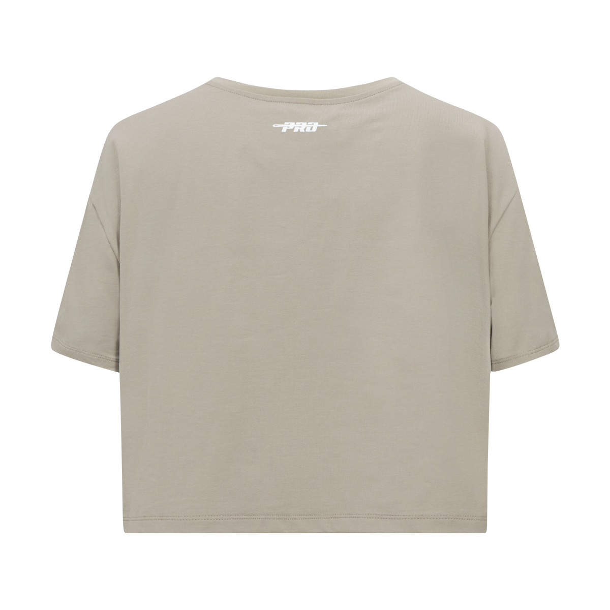 PRO STANDARD CLASSIC CHENILLE T-SHIRT EN JERSEY SIMPLE À COUPE CARRÉE ET À LOGO BLANC POUR FEMME (TAUPE)