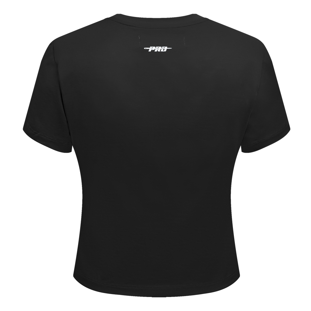 PRO STANDARD CLASSIC CHENILLE WHT LOGO WOMEN'S BABY DOLL TEE (BLACK)