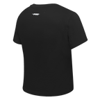 PRO STANDARD CLASSIC CHENILLE WHT LOGO WOMEN'S BABY DOLL TEE (BLACK)