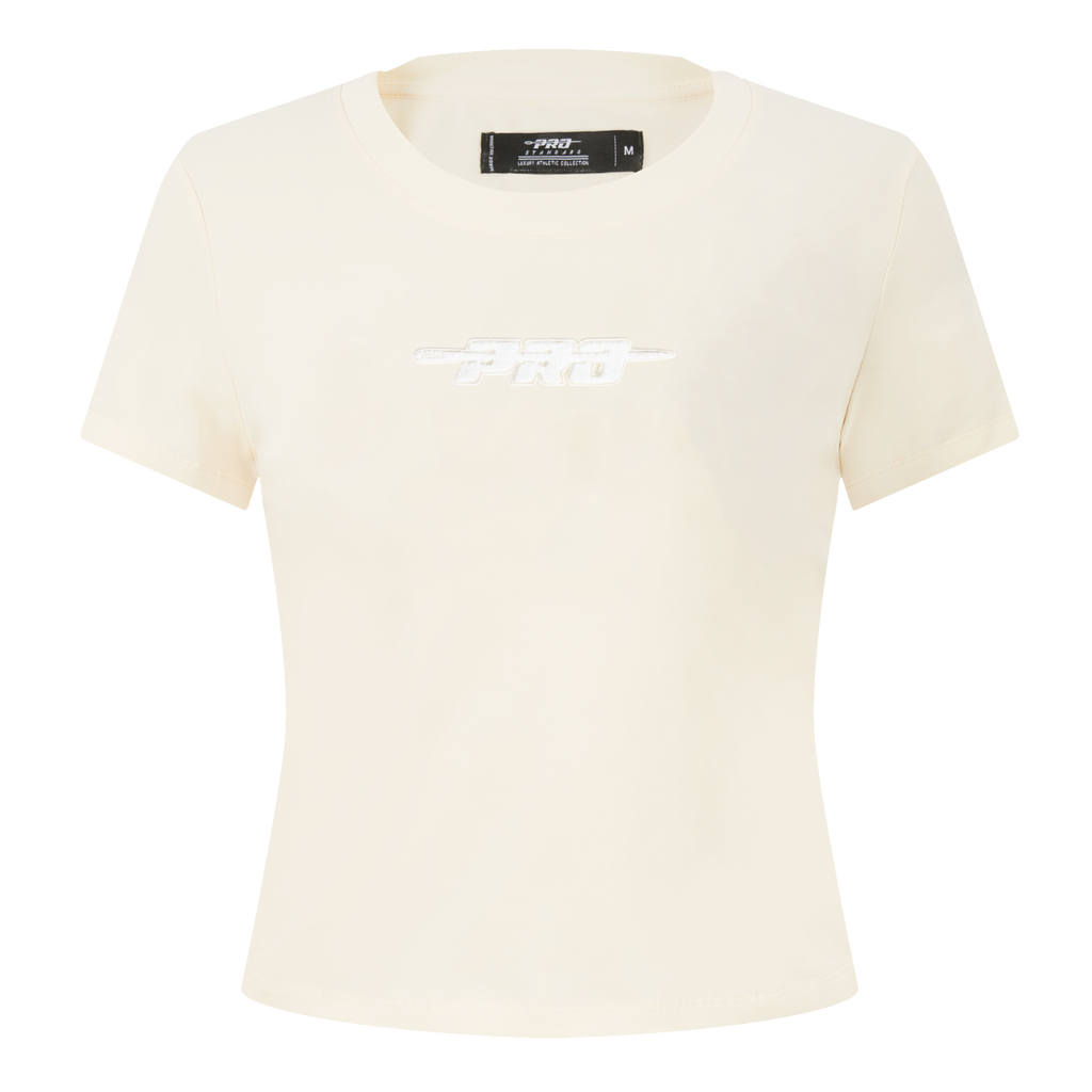 PRO STANDARD CLASSIC CHENILLE WHT LOGO WOMEN'S BABY DOLL TEE (EGGSHELL)